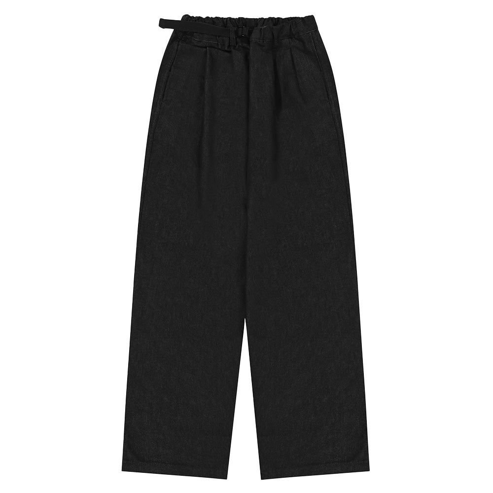 Kappy Design Two Tuck Wide Denim Pants